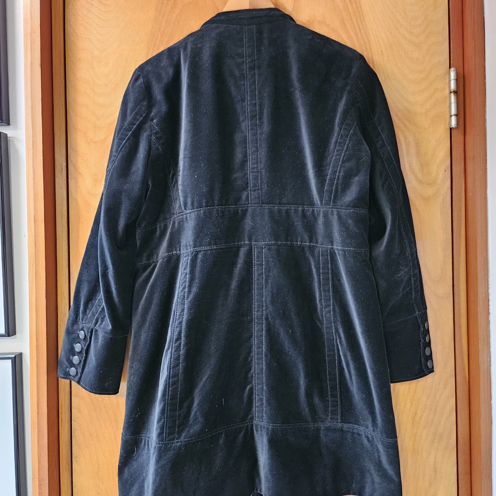 Black Velvet Trench Coat - Picture 4 of 4